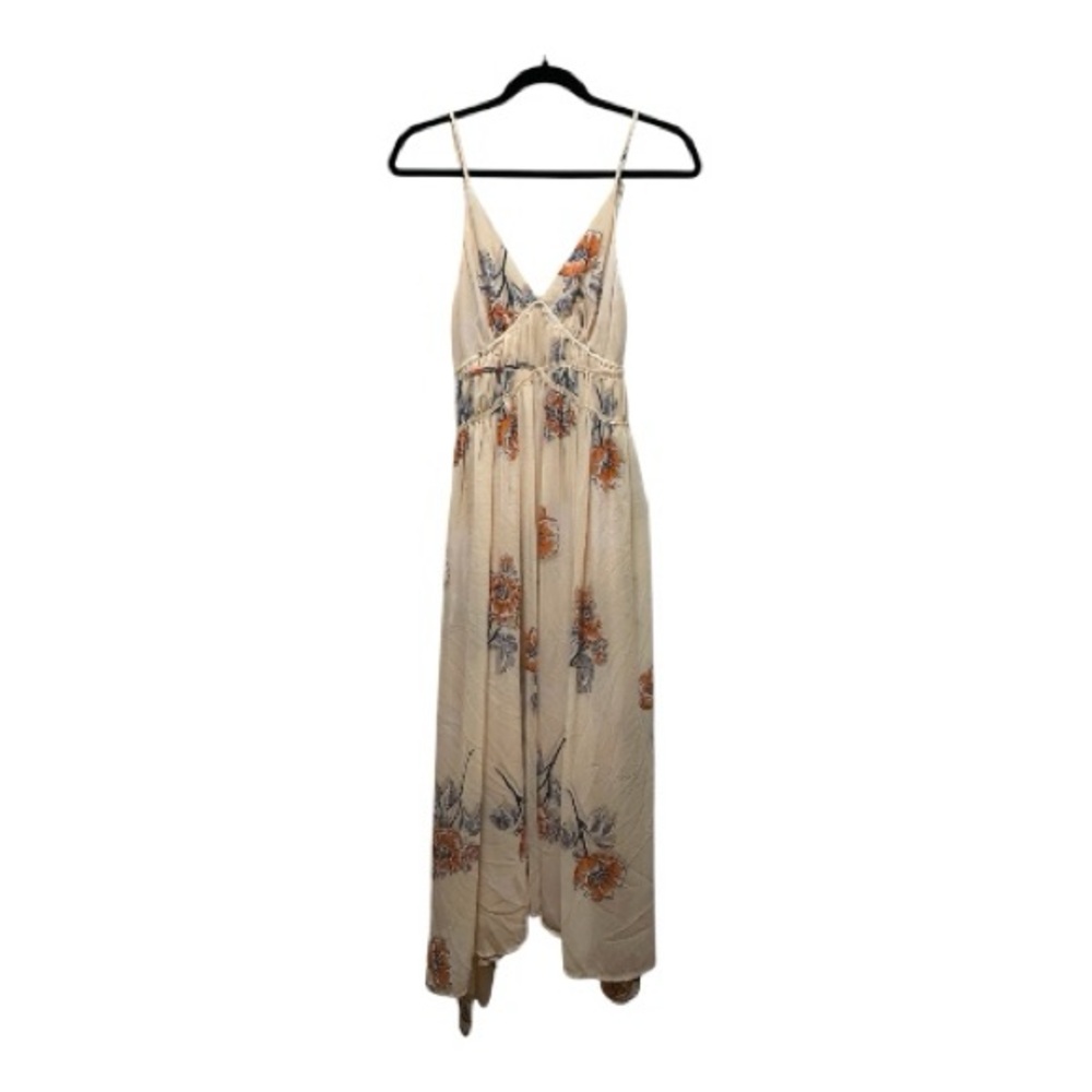 Astr Marissa Cream and Orange Floral Maxi Dress
